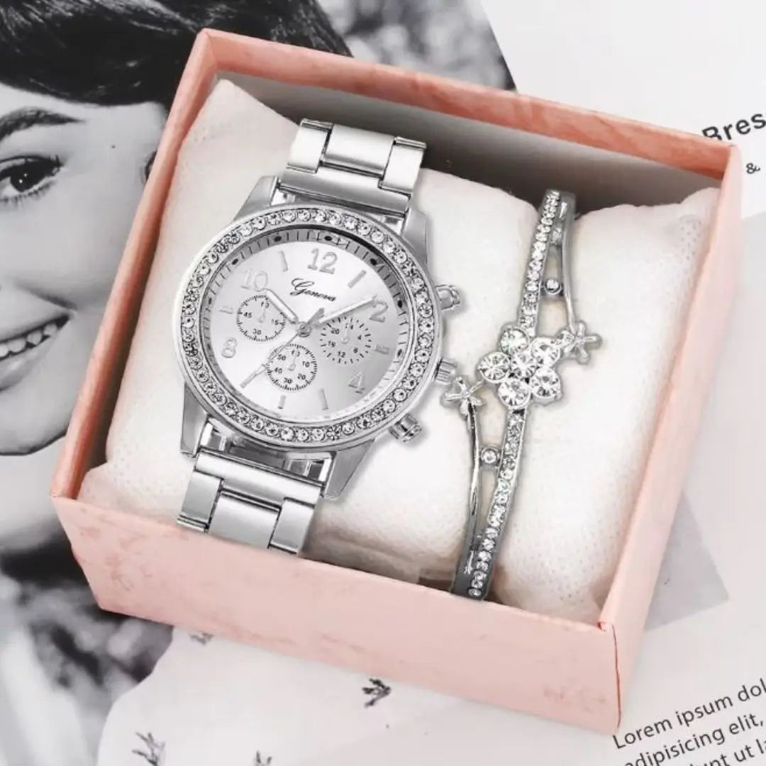 Reloj de dama+pulsera DE REGALO, ideal para el día de las madres