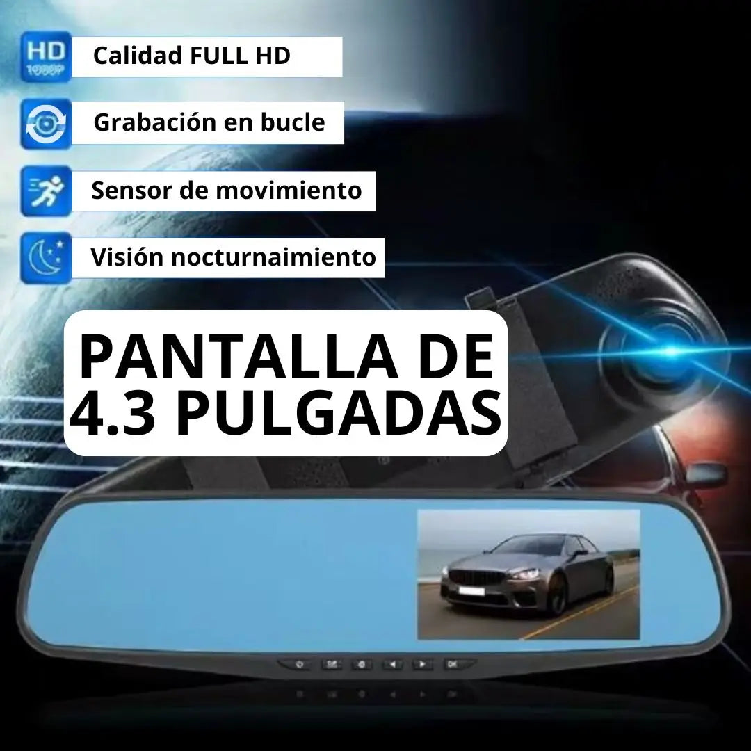 Retrovisor con doble cámara