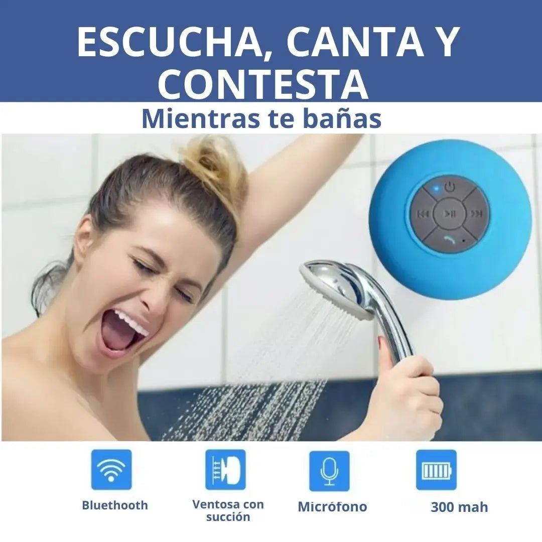 Parlante impermeable y portátil ideal para la ducha
