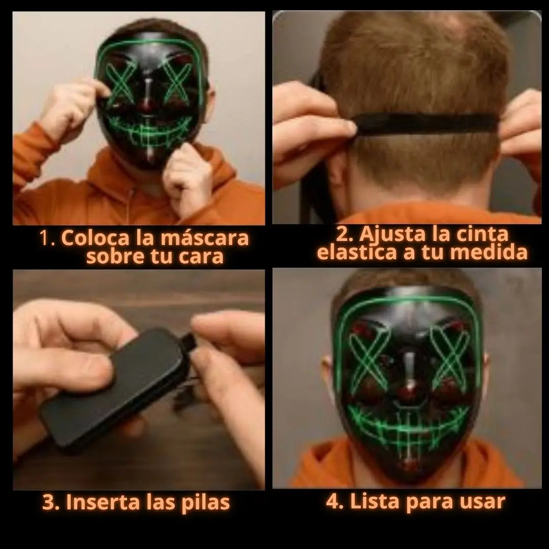Mascara Led de la Purga 2x1 ¡Destaca en Halloween!
