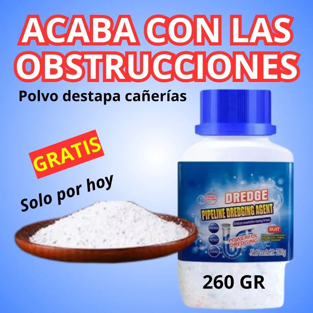 Combo destapa cañerías Varilla y polvo limpiador