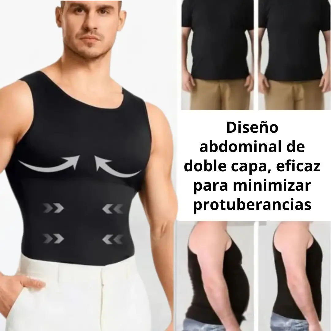 Camiseta con faja para hombres, alta compresión