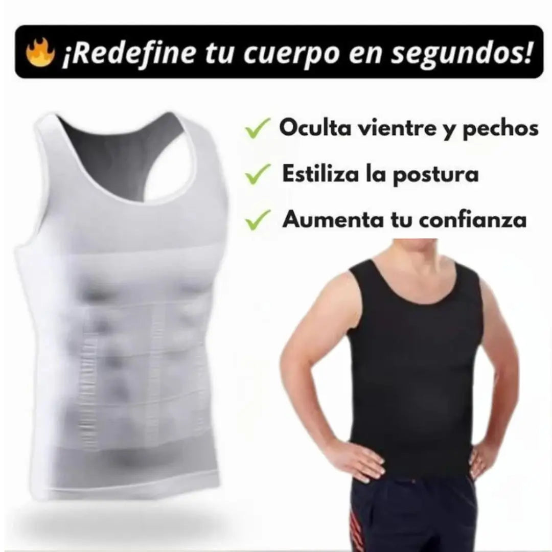 Camiseta con faja para hombres, alta compresión