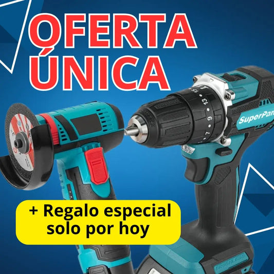 Kit de Taladro de 96V y Mini Amoladora + Regalo