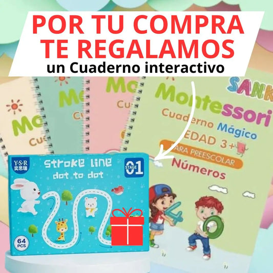 Set de 04 Cuadernos Monssori+REGALO